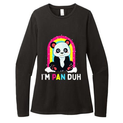 I'm Pan Duh Pansexual Pride Panda Rainbow Flag LGBT Gift Womens CVC Long Sleeve Shirt