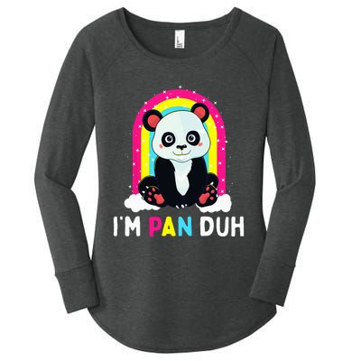 I'm Pan Duh Pansexual Pride Panda Rainbow Flag LGBT Gift Women's Perfect Tri Tunic Long Sleeve Shirt