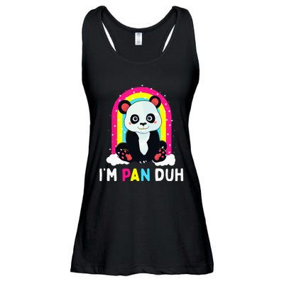 I'm Pan Duh Pansexual Pride Panda Rainbow Flag LGBT Gift Ladies Essential Flowy Tank