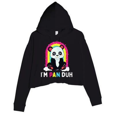 I'm Pan Duh Pansexual Pride Panda Rainbow Flag LGBT Gift Crop Fleece Hoodie