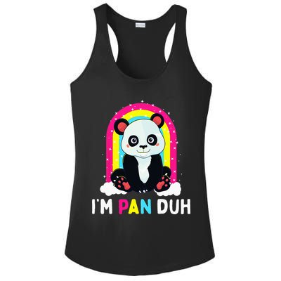 I'm Pan Duh Pansexual Pride Panda Rainbow Flag LGBT Gift Ladies PosiCharge Competitor Racerback Tank