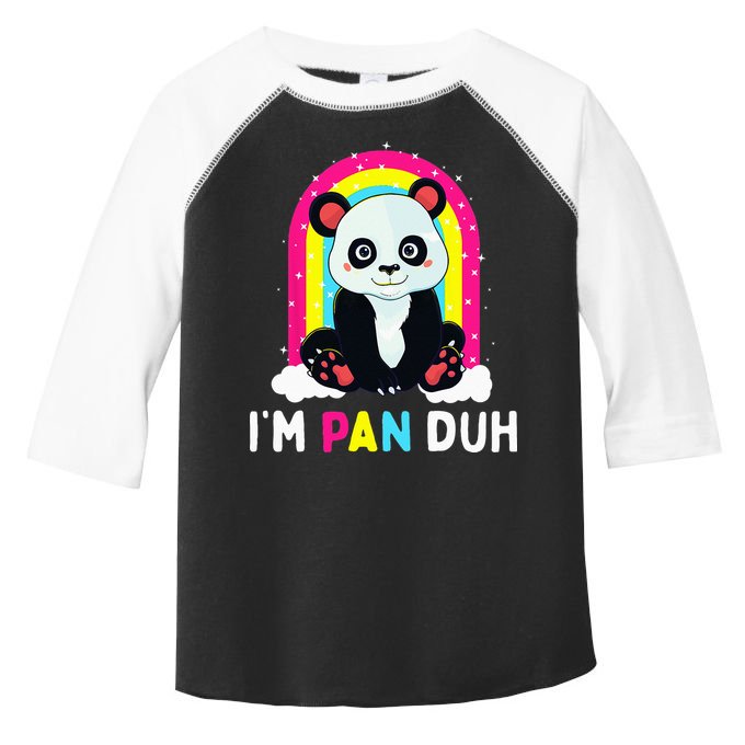 I'm Pan Duh Pansexual Pride Panda Rainbow Flag LGBT Gift Toddler Fine Jersey T-Shirt