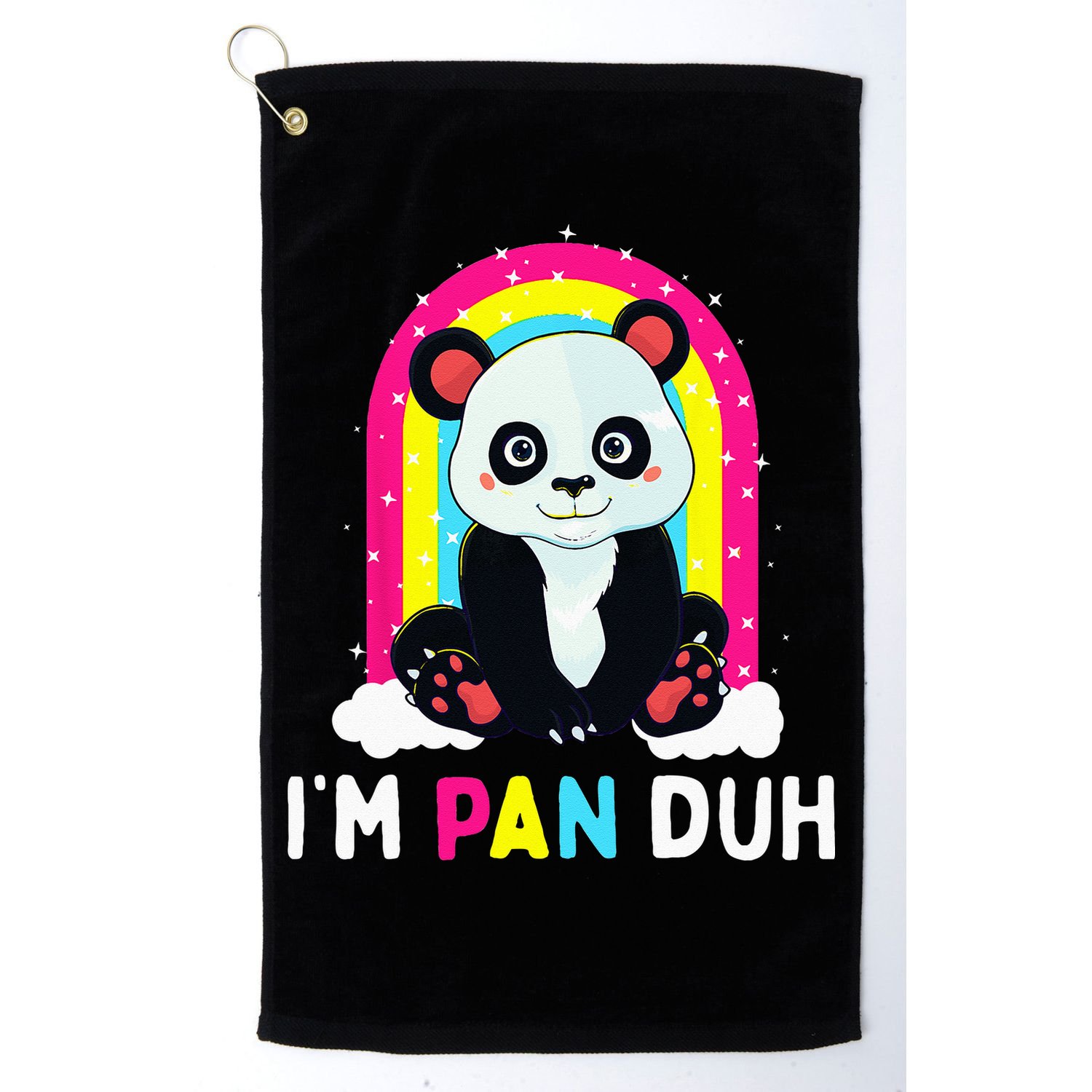 I'm Pan Duh Pansexual Pride Panda Rainbow Flag LGBT Gift Golf Towel
