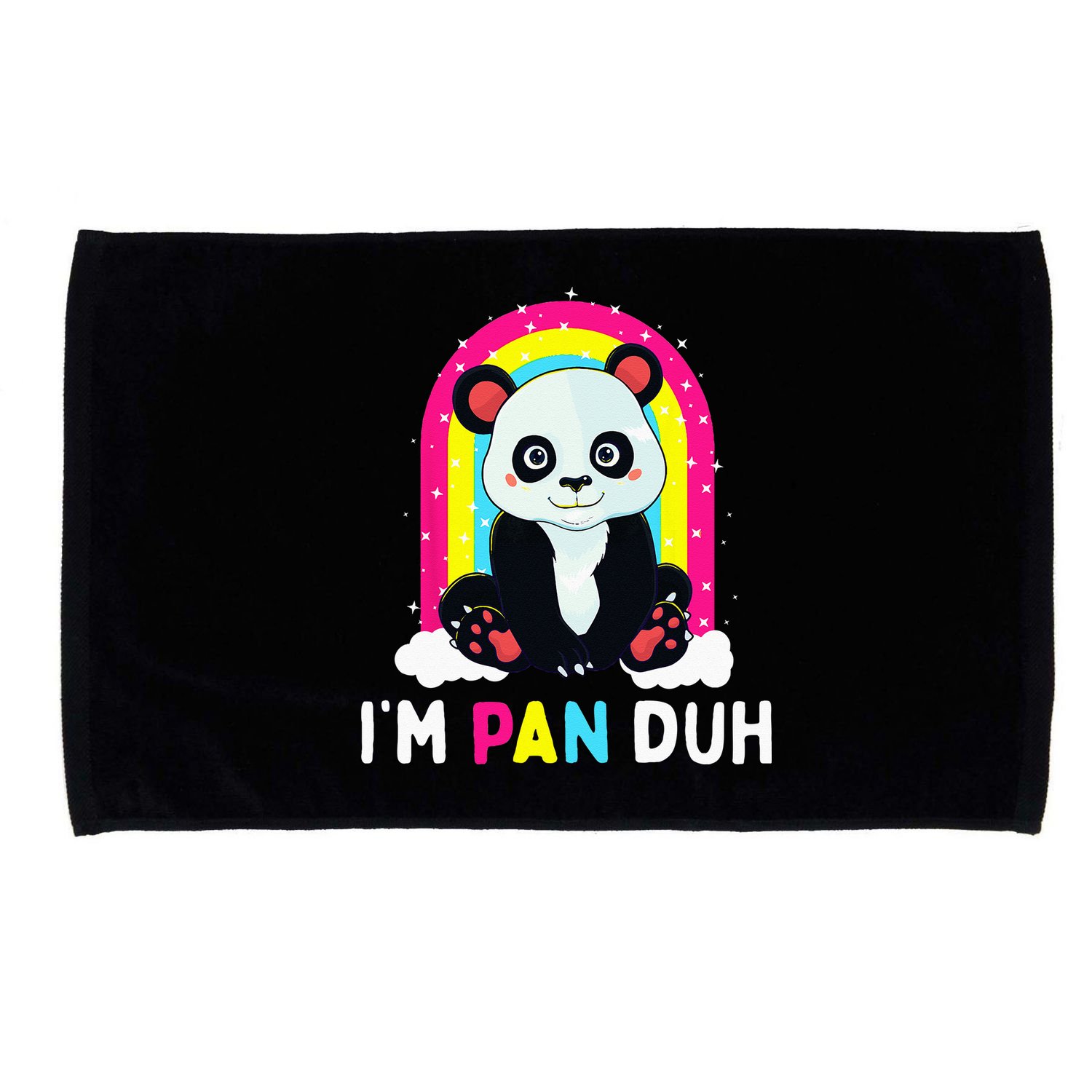 I'm Pan Duh Pansexual Pride Panda Rainbow Flag LGBT Gift Microfiber Hand Towel