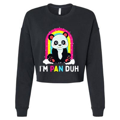 I'm Pan Duh Pansexual Pride Panda Rainbow Flag LGBT Gift Cropped Pullover Crew