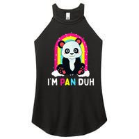 I'm Pan Duh Pansexual Pride Panda Rainbow Flag LGBT Gift Women's Perfect Tri Rocker Tank