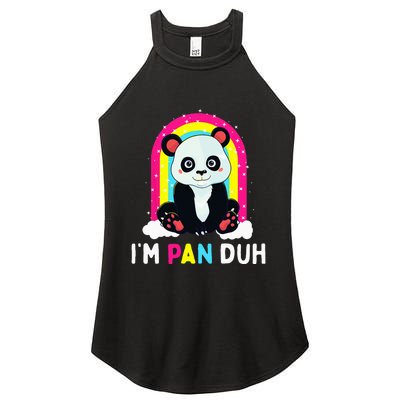 I'm Pan Duh Pansexual Pride Panda Rainbow Flag LGBT Gift Women's Perfect Tri Rocker Tank