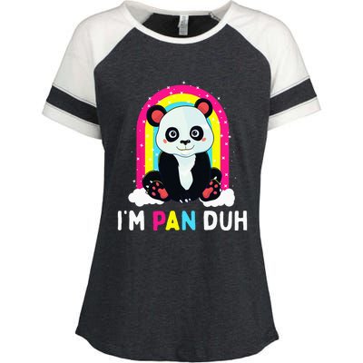 I'm Pan Duh Pansexual Pride Panda Rainbow Flag LGBT Gift Enza Ladies Jersey Colorblock Tee