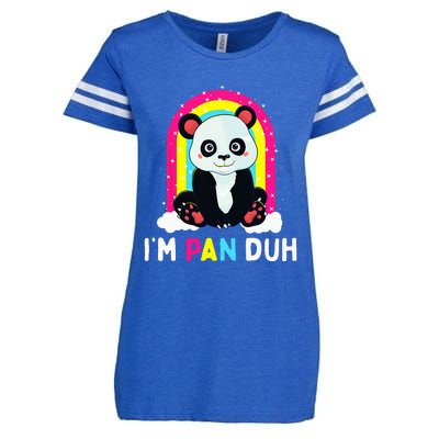 I'm Pan Duh Pansexual Pride Panda Rainbow Flag LGBT Gift Enza Ladies Jersey Football T-Shirt