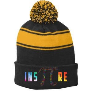 Inspire Pi Day Stripe Pom Pom Beanie