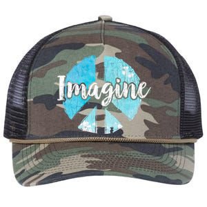 International Peace Day Imagine Funny Love World Graphic Gift Retro Rope Trucker Hat Cap