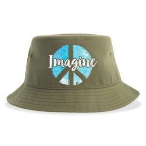 International Peace Day Imagine Funny Love World Graphic Gift Sustainable Bucket Hat