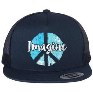 International Peace Day Imagine Funny Love World Graphic Gift Flat Bill Trucker Hat