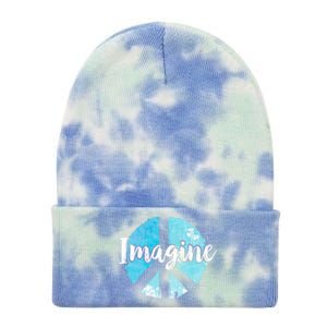 International Peace Day Imagine Funny Love World Graphic Gift Tie Dye 12in Knit Beanie