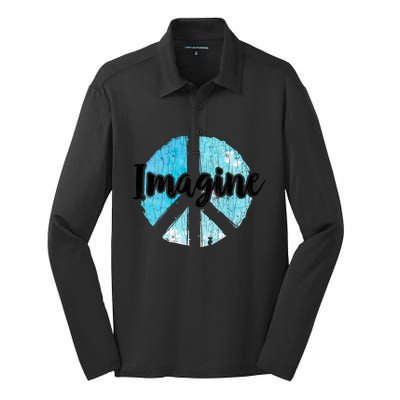 International Peace Day Imagine Funny Love World Graphic Gift Silk Touch Performance Long Sleeve Polo