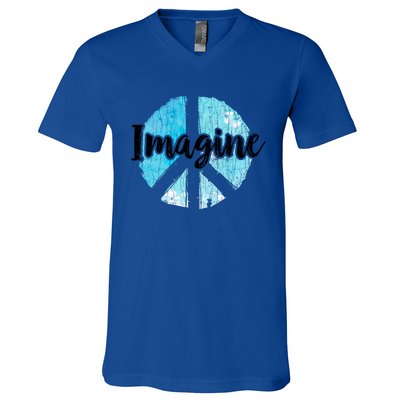 International Peace Day Imagine Funny Love World Graphic Gift V-Neck T-Shirt