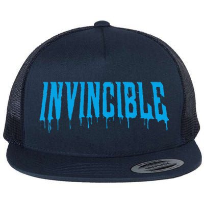 Invincible  Paint Drip Logo  Flat Bill Trucker Hat