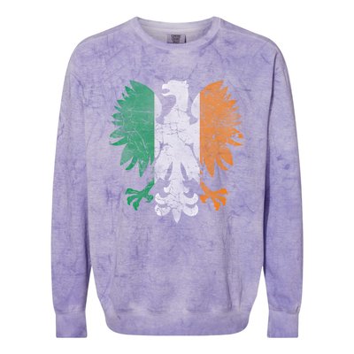 Irish Polish Eagle Flag Meaningful Gift Colorblast Crewneck Sweatshirt