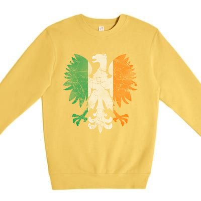 Irish Polish Eagle Flag Meaningful Gift Premium Crewneck Sweatshirt