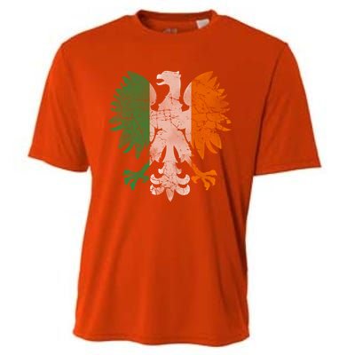 Irish Polish Eagle Flag Meaningful Gift Cooling Performance Crew T-Shirt