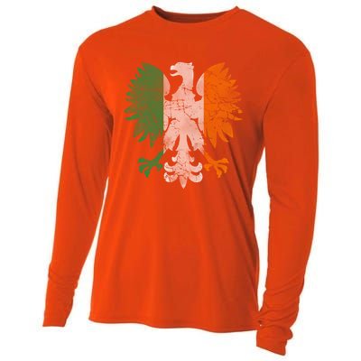 Irish Polish Eagle Flag Meaningful Gift Cooling Performance Long Sleeve Crew