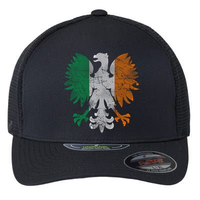 Irish Polish Eagle Flag Meaningful Gift Flexfit Unipanel Trucker Cap