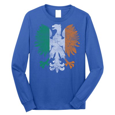 Irish Polish Eagle Flag Meaningful Gift Long Sleeve Shirt