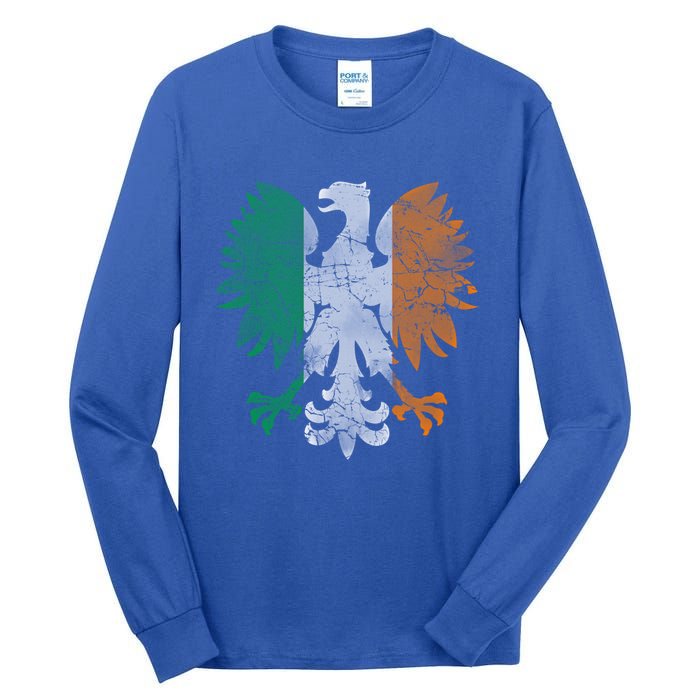 Irish Polish Eagle Flag Meaningful Gift Tall Long Sleeve T-Shirt