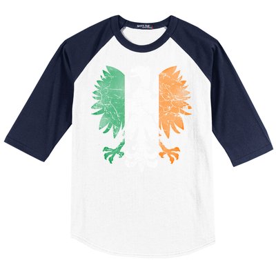 Irish Polish Eagle Flag Meaningful Gift Baseball Sleeve Shirt