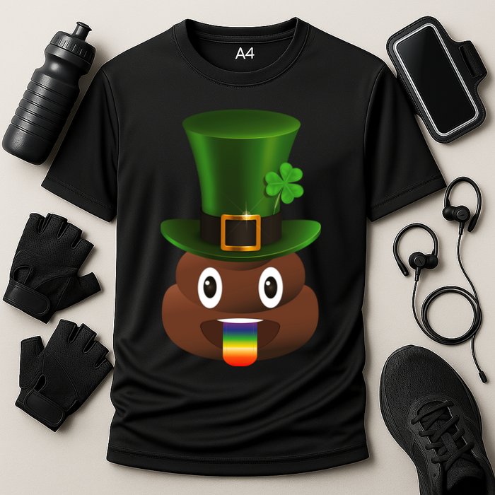 Leprechaun Poop Emoji Cooling Performance Crew T-Shirt