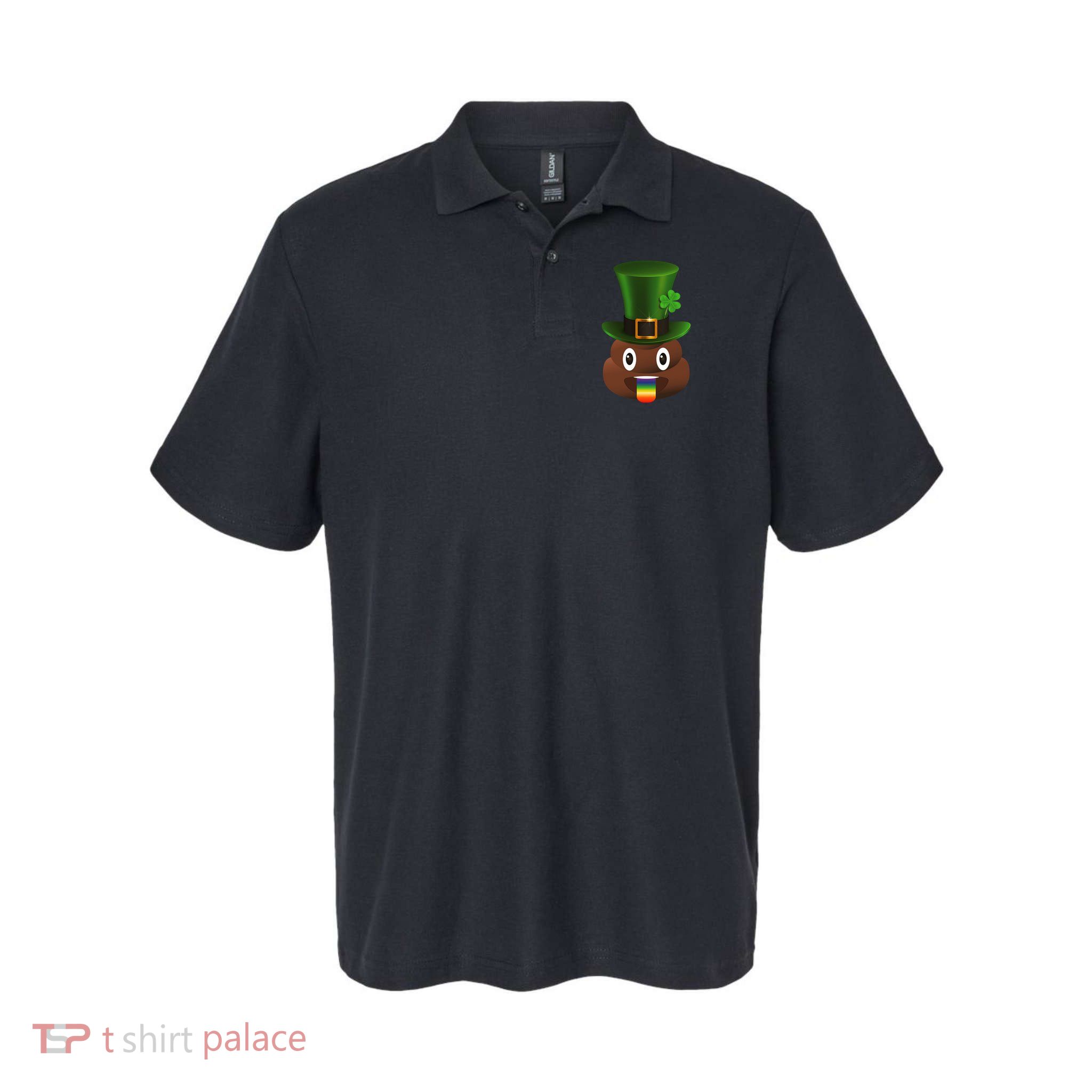 Leprechaun Poop Emoji Softstyle Adult Sport Polo