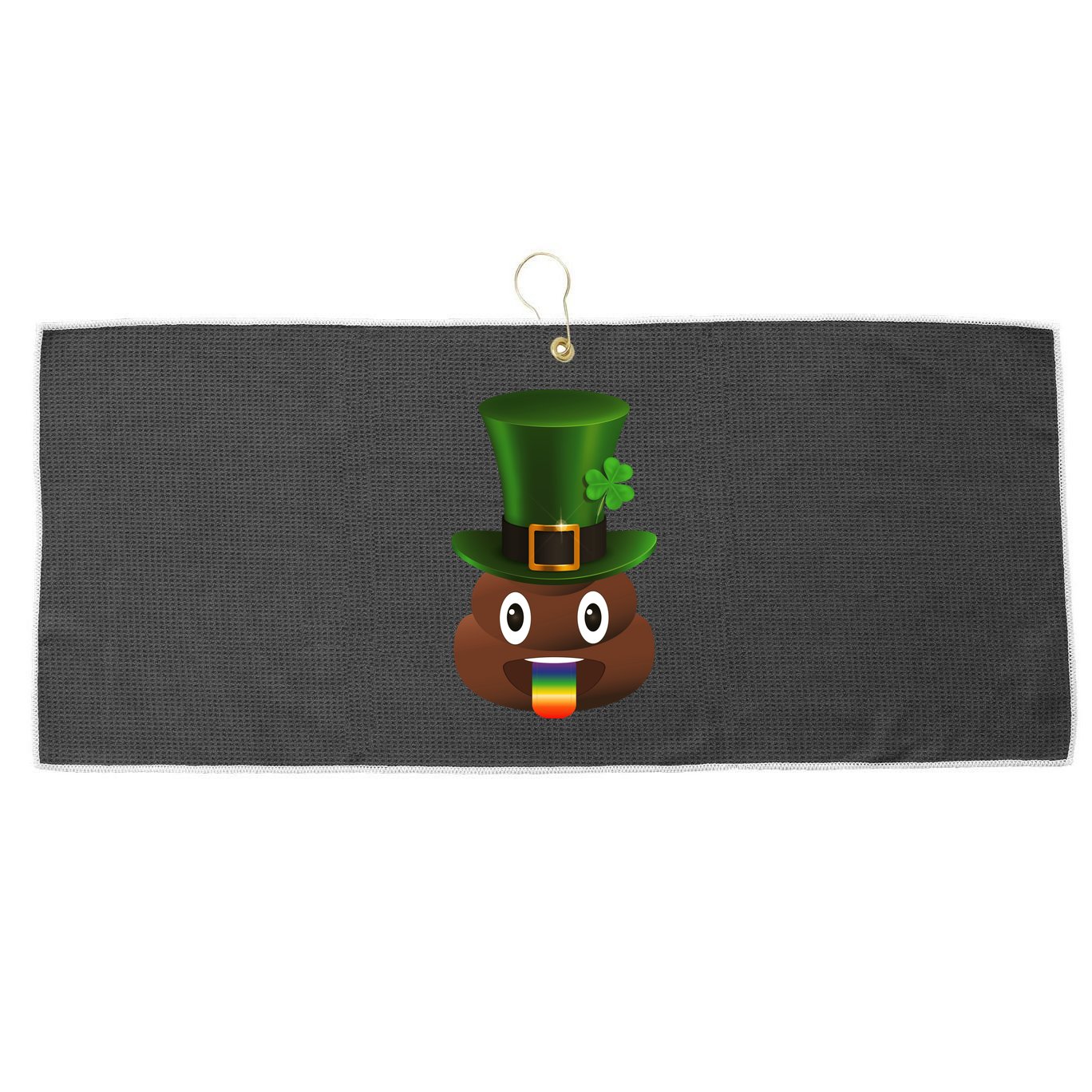 Leprechaun Poop Emoji Large Microfiber Waffle Golf Towel