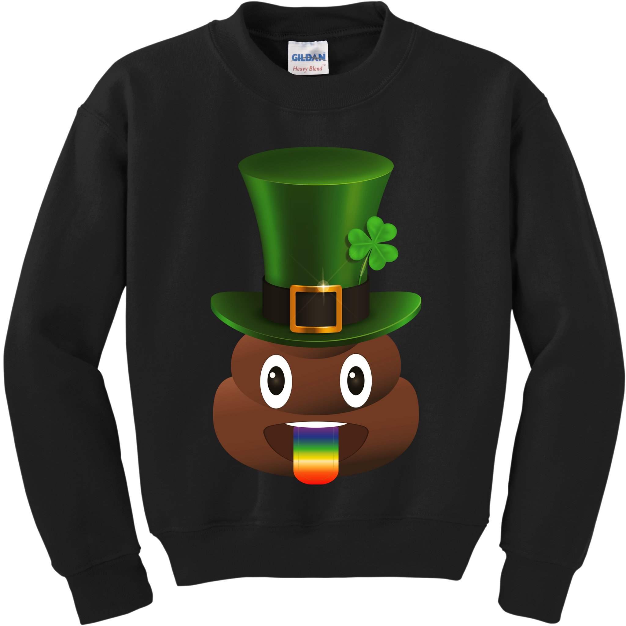 Leprechaun Poop Emoji Kids Sweatshirt