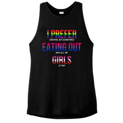 I Prefer Eating Out Girls LGBTQ Lesbian Pride Month Funny Ladies PosiCharge Tri-Blend Wicking Tank