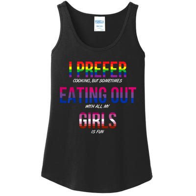 I Prefer Eating Out Girls LGBTQ Lesbian Pride Month Funny Ladies Essential Tank