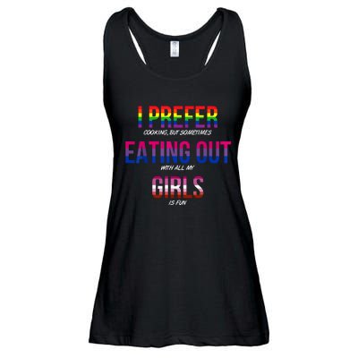 I Prefer Eating Out Girls LGBTQ Lesbian Pride Month Funny Ladies Essential Flowy Tank