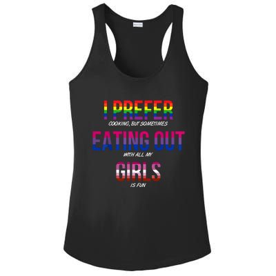 I Prefer Eating Out Girls LGBTQ Lesbian Pride Month Funny Ladies PosiCharge Competitor Racerback Tank