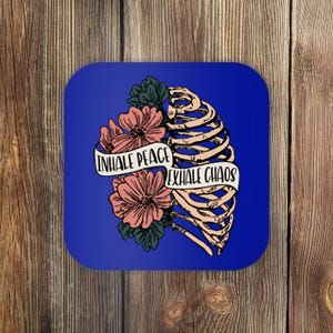 Inhale Peace Exhale Chaos Cool Gift Coaster