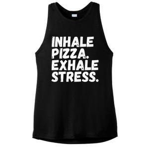 Inhale Pizza Exhale Stress Funny Meditation Pizza Lovers Cute Gift Ladies PosiCharge Tri-Blend Wicking Tank