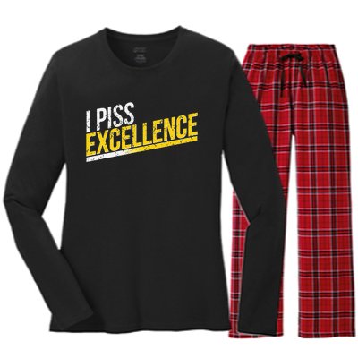 I Piss Excellence Women's Long Sleeve Flannel Pajama Set 