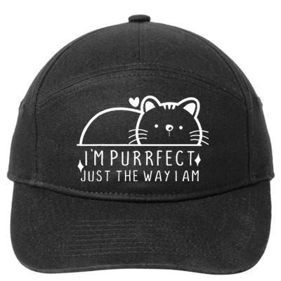 IM Purrfect Funny Cat Pet Lover Fun Pun 7-Panel Snapback Hat