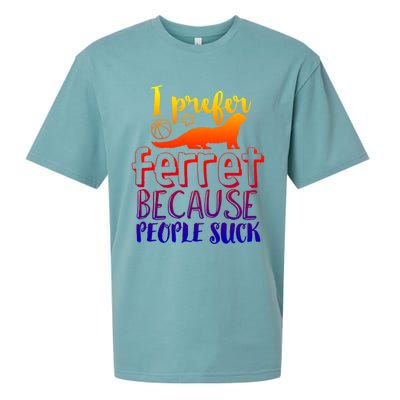 I Prefer Ferret People Suck Funny Sarcastic Ferret Lover Funny Gift Sueded Cloud Jersey T-Shirt