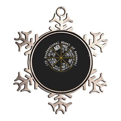 It Professional Funny Wheel Of Answers Tech Employee Job Metallic Star Ornament