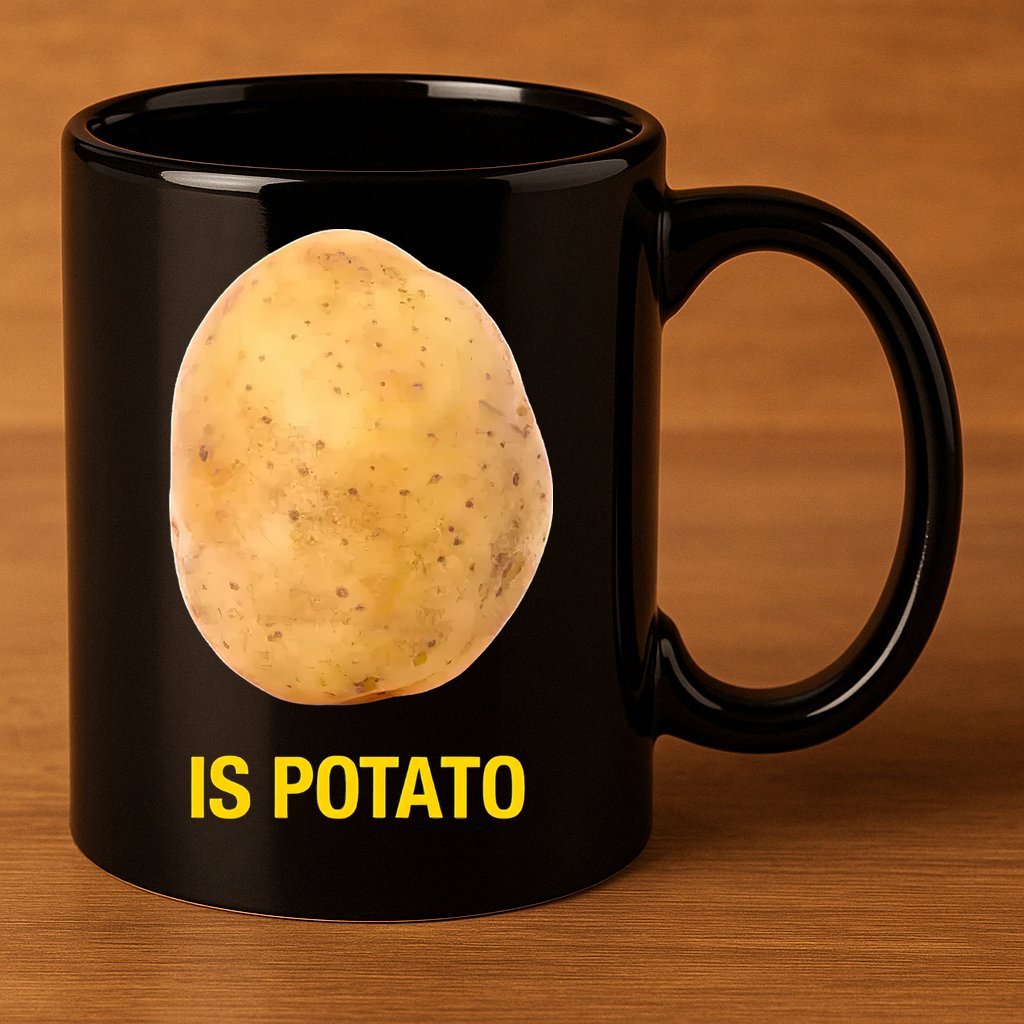 Is Potato Funny Late Show Meme Comedy TV Saying 11oz C Handle Ceramic Mug
