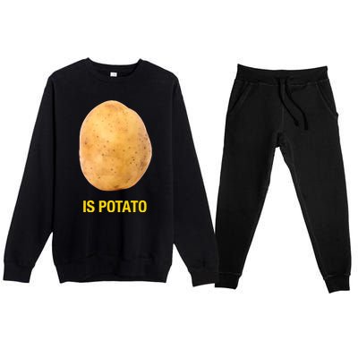 Is Potato Funny Late Show Meme Comedy TV Saying Premium Crewneck Sweatsuit Set