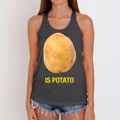 Is Potato Funny Late Show Meme Comedy TV Saying Women's Knotted Racerback Tank