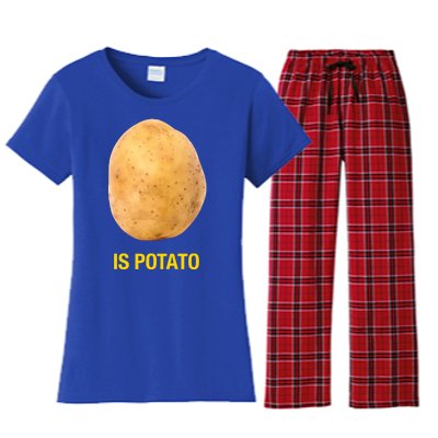 Is Potato Funny Late Show Meme Comedy TV Saying Women's Flannel Pajama Set