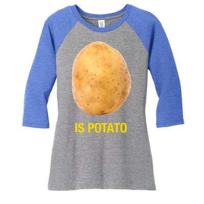 Is Potato Funny Late Show Meme Comedy TV Saying Women's Tri-Blend 3/4-Sleeve Raglan Shirt