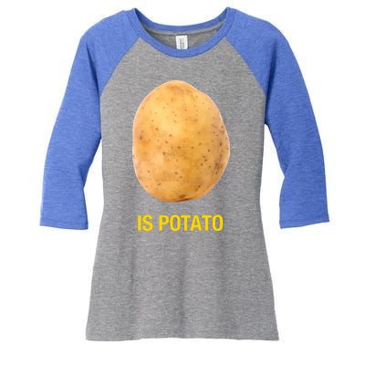 Is Potato Funny Late Show Meme Comedy TV Saying Women's Tri-Blend 3/4-Sleeve Raglan Shirt