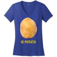 Is Potato Funny Late Show Meme Comedy TV Saying Women's V-Neck T-Shirt